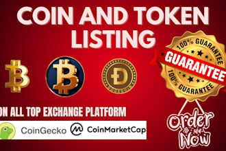 token listing, coin listing on coinmarketcap, coingecko, and top exchanges , cmc