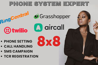 setup 3cs ringcentral grasshopper openphone twilio 8x8 aircall IVR voip setup