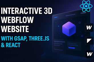 build animated 3d webflow website with react, gsap, next js and webgl