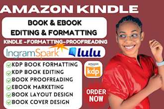 offer book formatting, kindle ebook and paperback formatting, book layout design