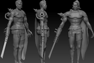create custom 3d character sculpting, character model, 3d miniature for 3d print