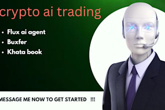 develop crypto ai trading prediction bot app, flux ai agent, buxfer, khatabook