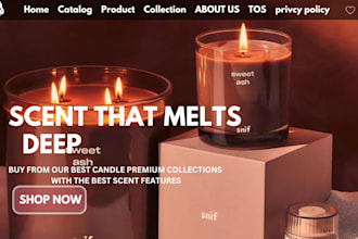 design luxury candle shopify store fragrance candle store scent candle store