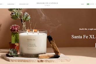 design luxury candle shopify store for fragrance and home scent brands