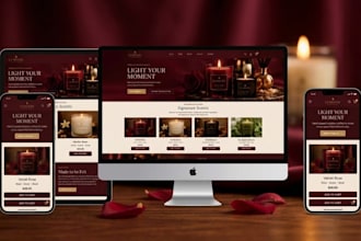 design a luxury candle shopify store candle website for fragrance brands