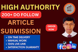 create article submission with high da dofollow backlinks