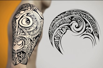 design a polynesian maori tribal tattoo