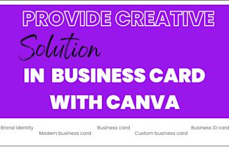 provide creative solutions in  business card with canva
