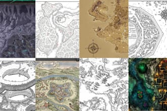vector map city map fantasy map illustration journey map 3d isometric map design