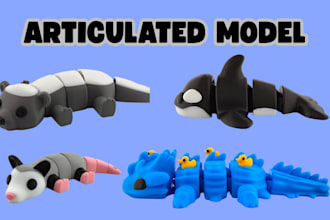 design toy for 3d printing 3d articulated model 3d bjd flexi toy articulated toy