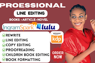 professionally line edit your book or manuscript for clarity and flow