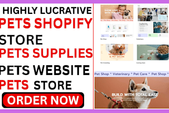 design pets shopify store, pets supplies , pets store pets website