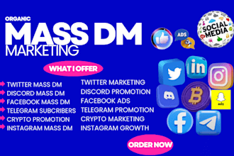 do organic discord mass dm, telegram subscribers crypto nft promotion