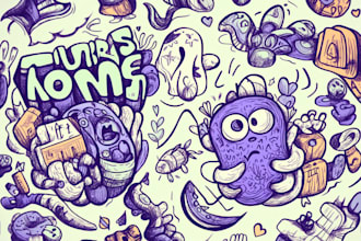 create colorful doodle art illustration