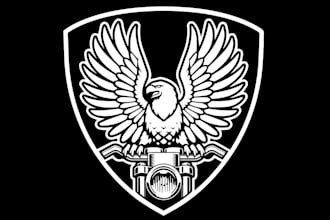 custom skull eagle motorcycle logo design