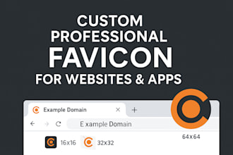design a professional favicon, website icon for your web or brand