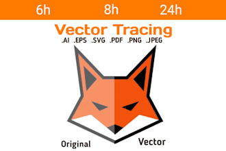 vector tracing logo, vectorize image,raster to vector ai