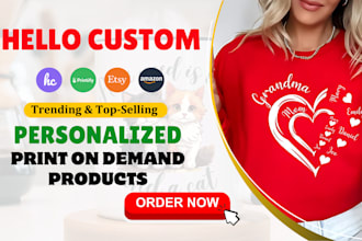 setup hello custom, personalized etsy print on demand on customily, hello custom