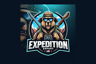 create awesome expedition, beer mascot logo with free source file