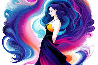draw a digital abstract art illustration