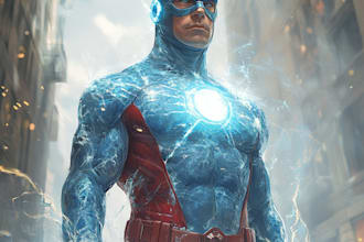 draw a comic book superhero illustration