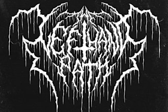 create death, black metal, grindcore, hardcore band logo
