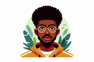 make african american character illustration portrait, avatar, or logo