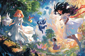 create unique anime or cartoon album cover art