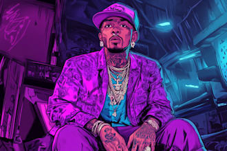 dope cartoon, mixtape or single album cover artwork
