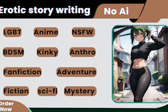 write nsfw fanfiction, anime, manga, and futa stories