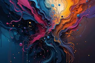 draw oil painting pop art in abstract style from photos