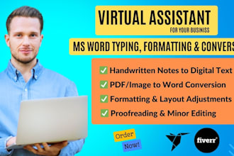 ms word services typing formatting and file conversion