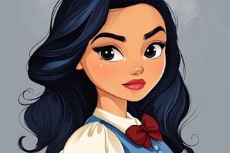 draw cartoon disney couple portrait