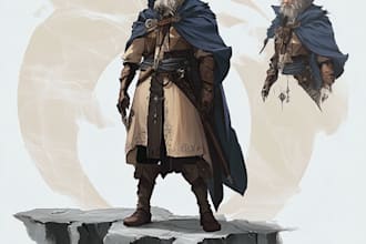 draw fantasy dnd character, concept art, and dnd party