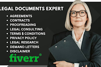 draft legal contract, agreements, terms and conditions, privacy policy, mou, nda