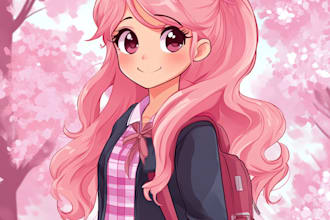 draw anime manga, vtuber, 2d character animation