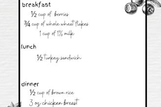 provide a personal meal plan