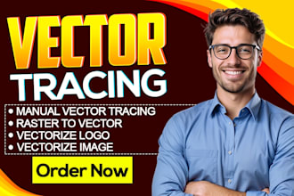 do manual vector tracing, raster to vector, vectorize logo or images