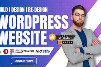 build, rebuild, redesign wordpress website design or elementor website