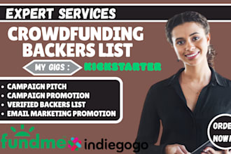 generate active crowdfunding backers list for kickstarter, indiegogo, gofundme