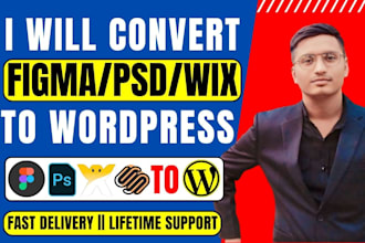 figma to wordpress, figma to elementor website, wix squarespace PSD to wordpress