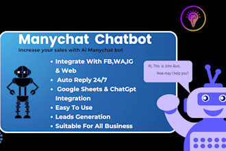 create manychat bot and integrate it with social media apps