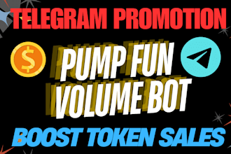do crypto telegram promotion, pump fun token volume bot to pump 200m token sales