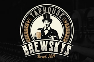 design unique brew tap house logo