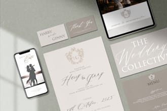 design modern beautiful wedding invite or wedding stationery