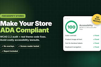 shopify accessibility, SEO fixes, compliance for wcag, ada