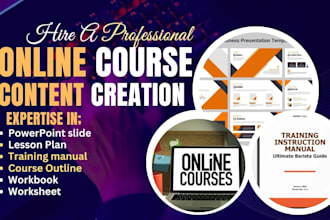 create dynamic online course content, training manual, elearning or video course