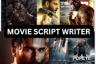 write industry standard movie script, screenplay, tv series, novel adaptation