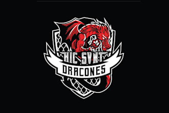 design dragon fighting pose MMA team logo