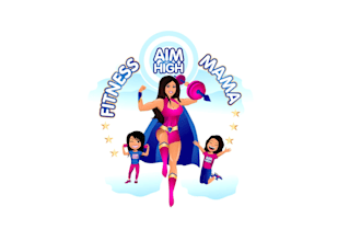 design unique fitness super mama logo